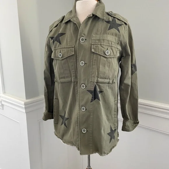 PISTOLA CAMILO STAR PRINT MILITARY JACKET SIZE S! - Picture 8 of 8
